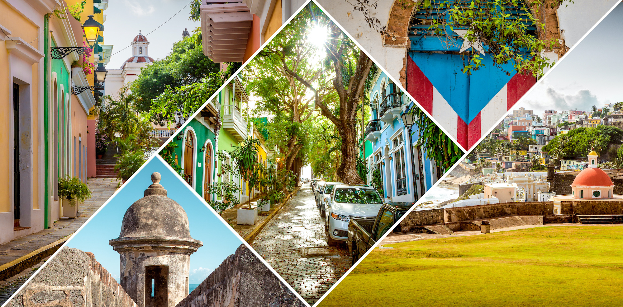 a collage of landmarks and scenic areas in San Juan a collage of landmarks and scenic areas in San Juan